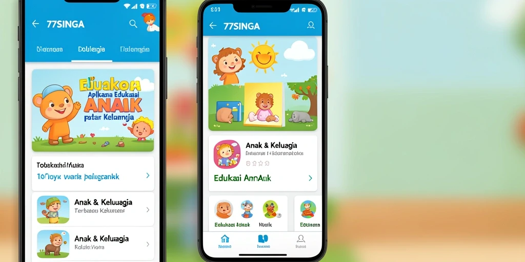 Antarmuka 77SINGA yang interaktif dan ramah anak.
