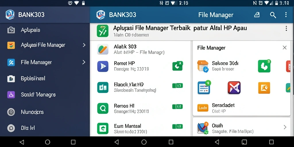 Tampilan utama BANK303 dengan fungsi File Manager yang intuitif dan efisien.