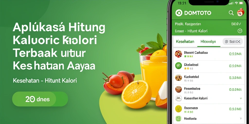 Antarmuka aplikasi DOMTOTO yang menampilkan fitur Hitung Kalori.
