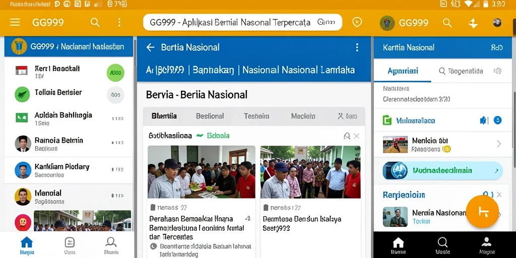 Tampilan antarmuka GG999 yang sederhana dan informatif.