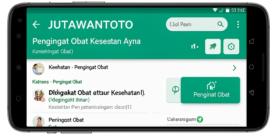 Antarmuka aplikasi Pengingat Obat JUTAWANTOTO yang intuitif dan ramah pengguna.