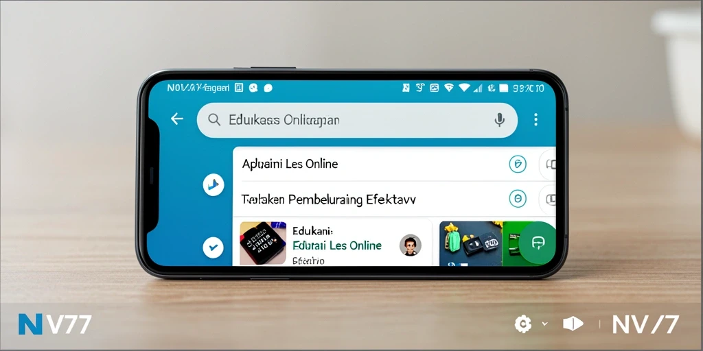 Tampilan antarmuka NV77 yang user-friendly untuk Les Online.