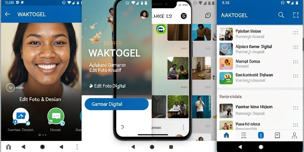 Tampilan antarmuka utama WAKTOGEL dengan fitur editing gambar.