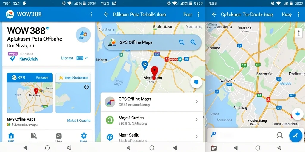 Antarmuka sederhana WOW388 untuk peta dan navigasi offline.